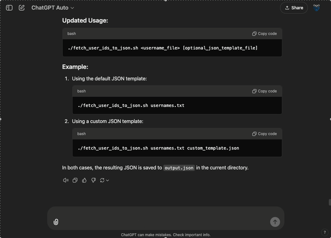 ChatGPT conversion demo