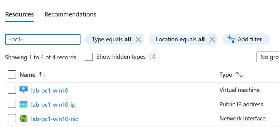 Example resources overview